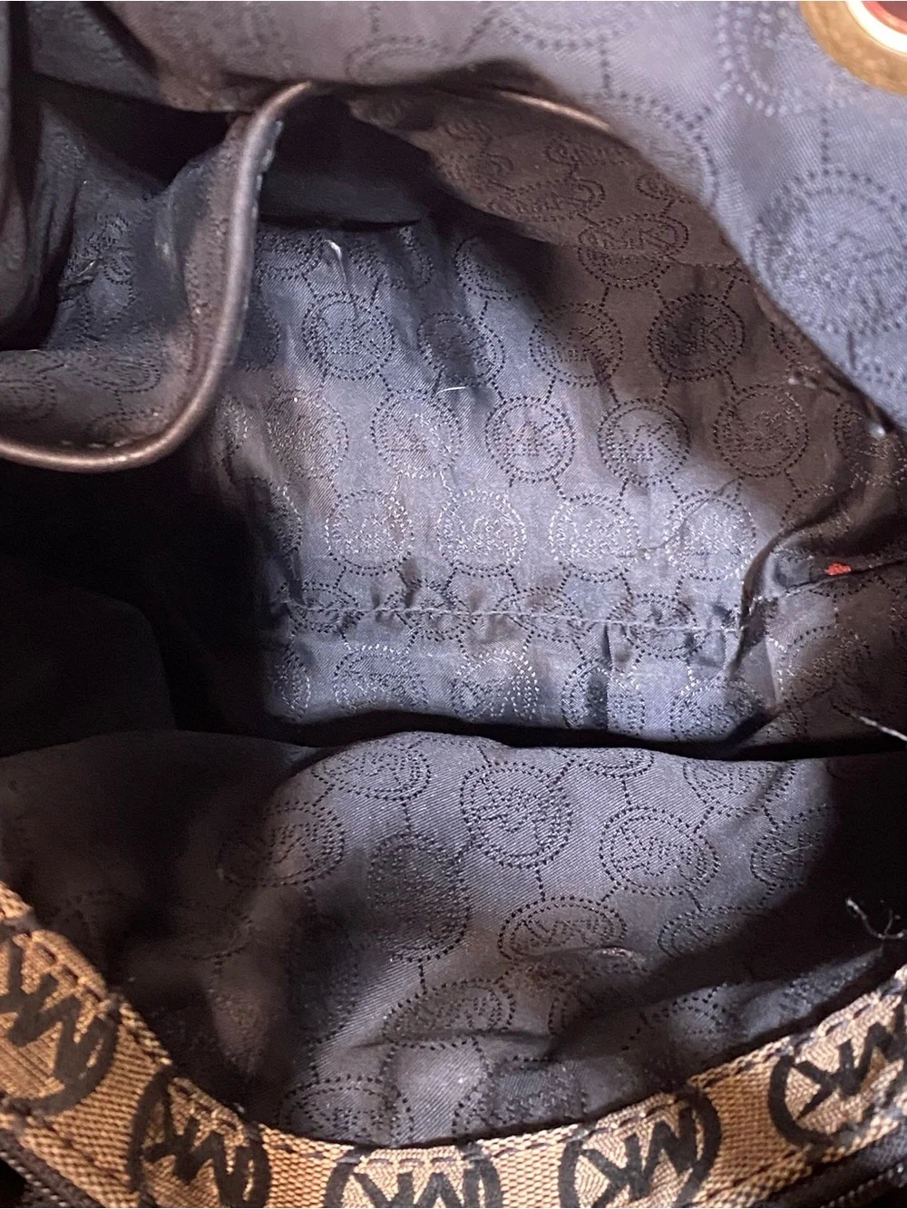Michael Kors Beige and Black MK Logo Tote